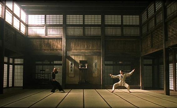 Lawrence Fishburne and Keanu Reeves in The Matrix, 1999.